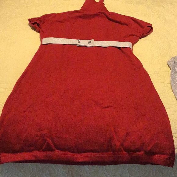 Christmas red Dress and tights and sweater - Picture 2 of 6